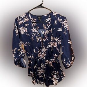Rue21 Dark Blue Floral Blouse